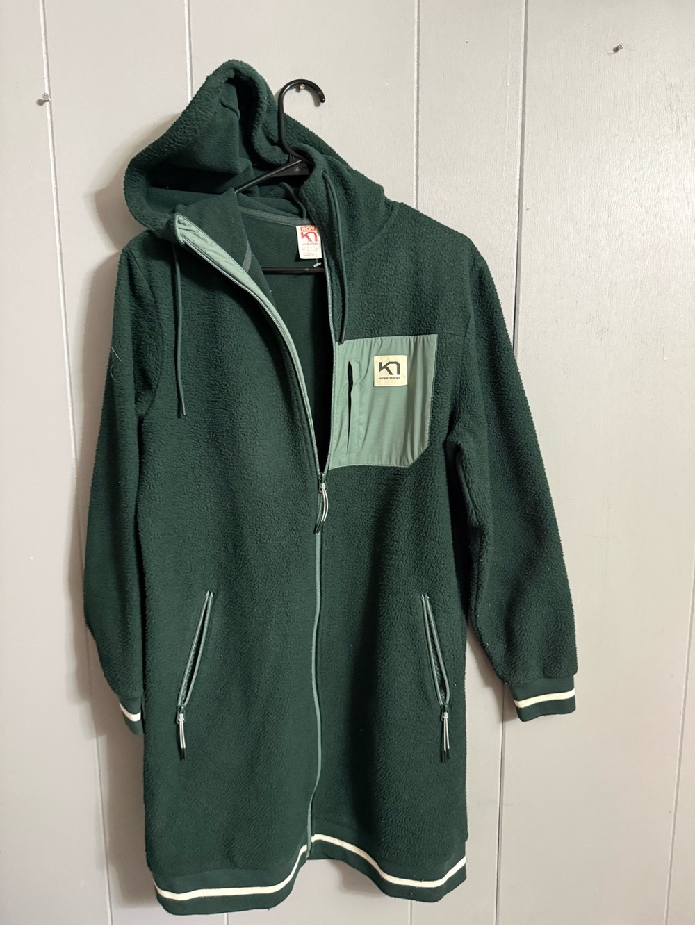 Kari Traa Dark Green Hooded Fleece Jacket